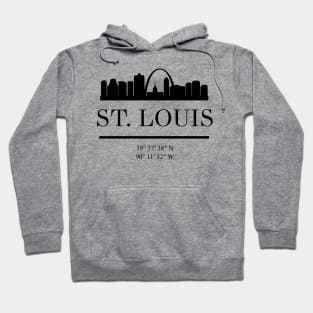 ST LOUIS MISSOURI BLACK SILHOUETTE SKYLINE ART Hoodie